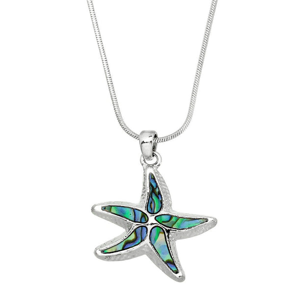 Starfish Necklace Abalone Shell Pendant Sea Life Beach Surfer SILVER