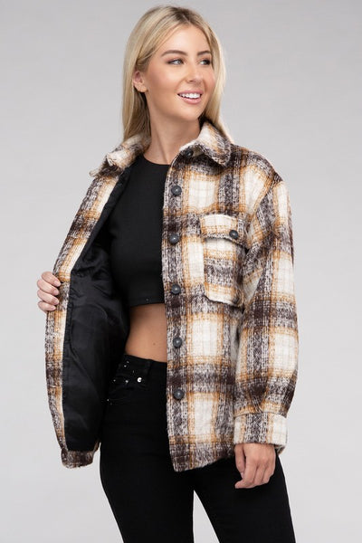 Ambiance Apparel Cozy Plaid Flannel Shacket