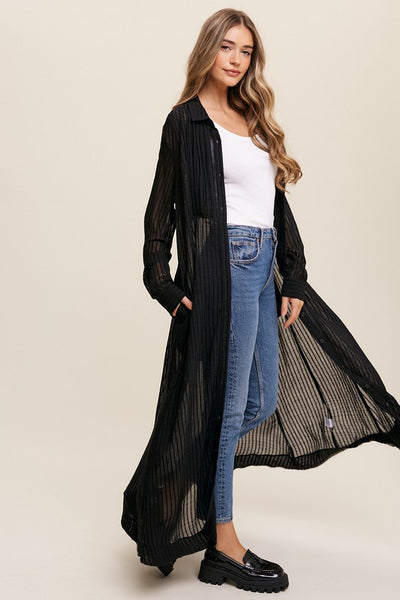 Listicle Long Button Down Shirt Maxi