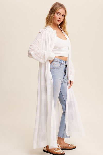 Listicle Long Button Down Shirt Maxi