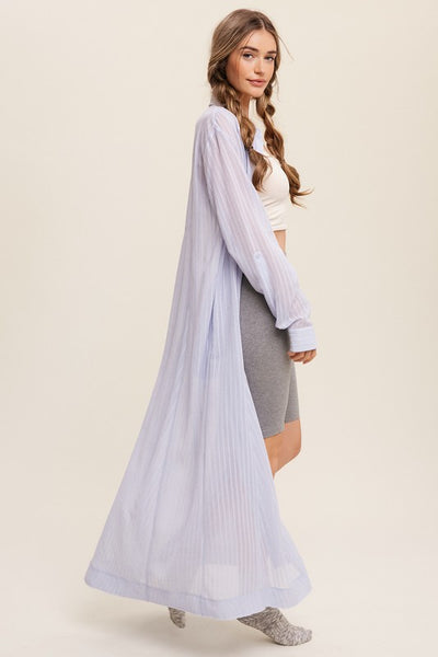 Listicle Long Button Down Shirt Maxi