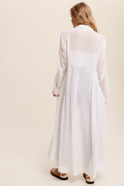 Listicle Long Button Down Shirt Maxi