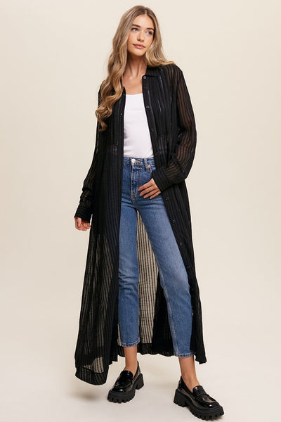 Listicle Long Button Down Shirt Maxi