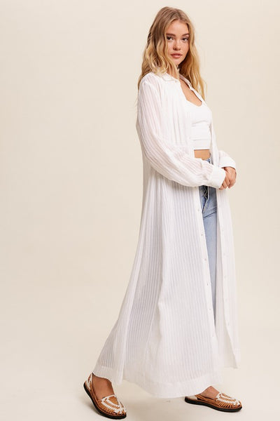 Listicle Long Button Down Shirt Maxi