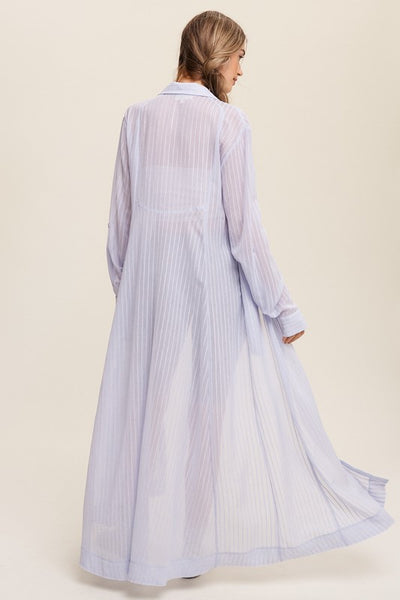 Listicle Long Button Down Shirt Maxi