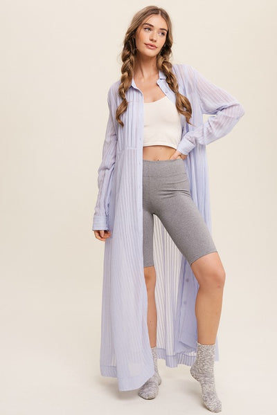 Listicle Long Button Down Shirt Maxi