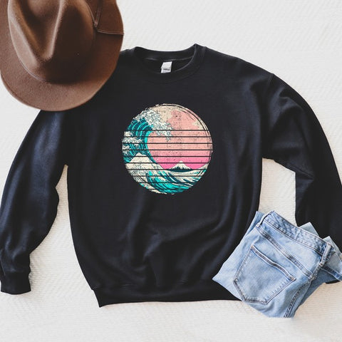 Waves Vintage Graphic Sweatshirt