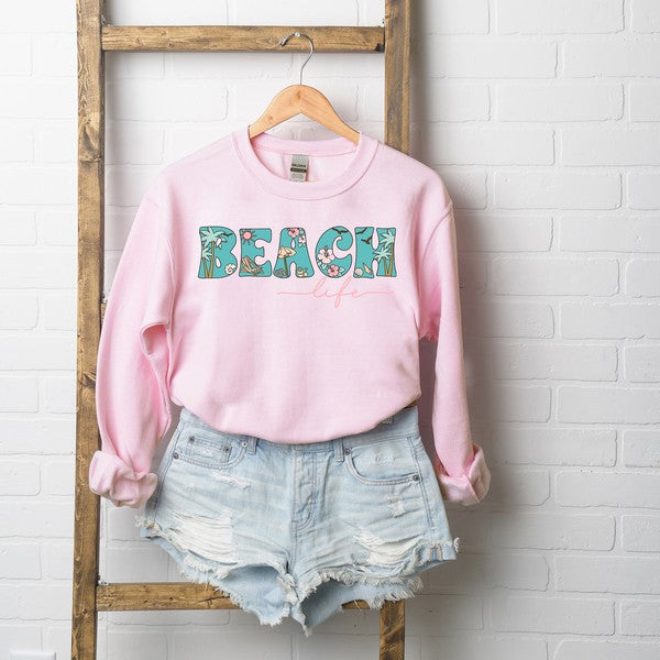 Beach Life Colorful Graphic Sweatshirt