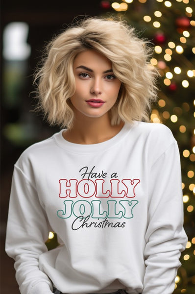 Have a Holly Jolly Christmas Graphic Crew Sweatshirt