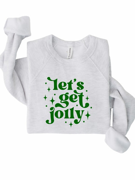 Let's Get Jolly Graphic Bella Canvas Premium Crew Christmas Sweatshirt