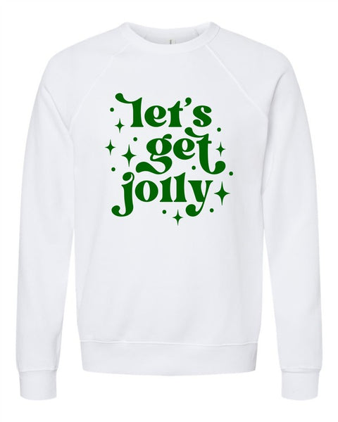 Let's Get Jolly Graphic Bella Canvas Premium Crew Christmas Sweatshirt