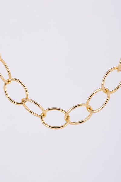 Chain Bracelet and Necklace Set Gold