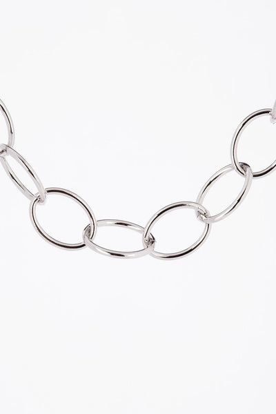 Chain Link Bracelet And Necklace Set Silver