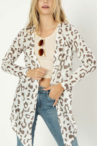 Leopard Open Cardigan