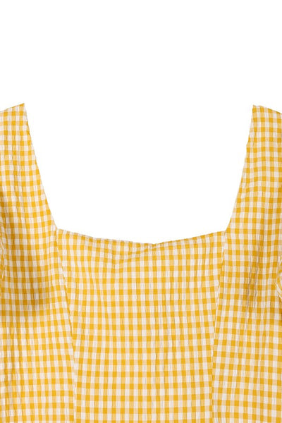 Back Strap Gingham Print Dress