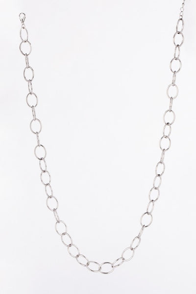 Chain Link Bracelet And Necklace Set Silver