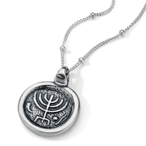 Ancient Menorah Necklace Laurel Elliott Religious STERLING SILVER 0.925