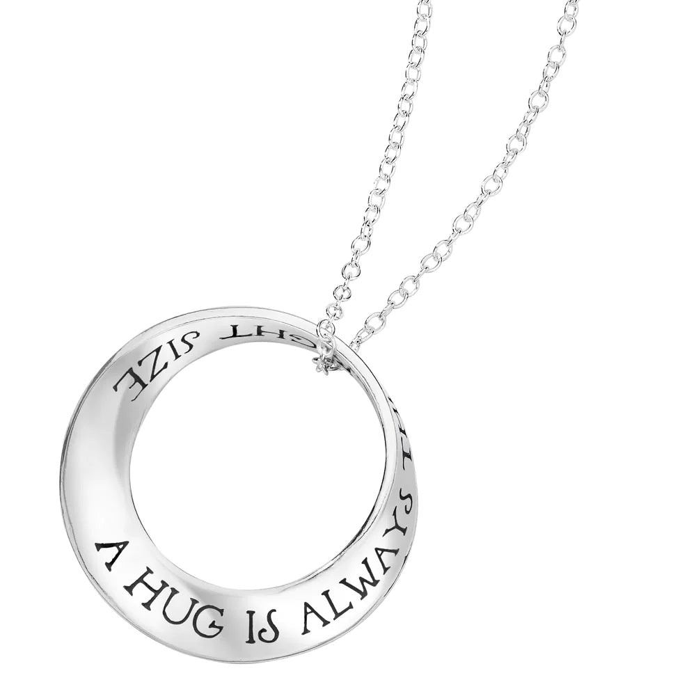 A Hug Is Always The Right Size Necklace Winnie The Pooh Milne STERLING SILVER