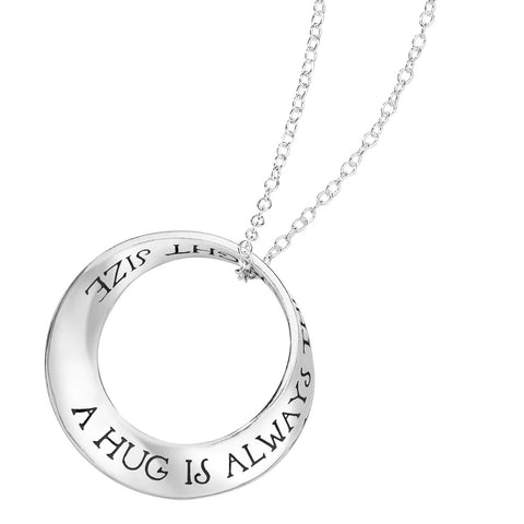 A Hug Is Always The Right Size Necklace Winnie The Pooh Milne STERLING SILVER