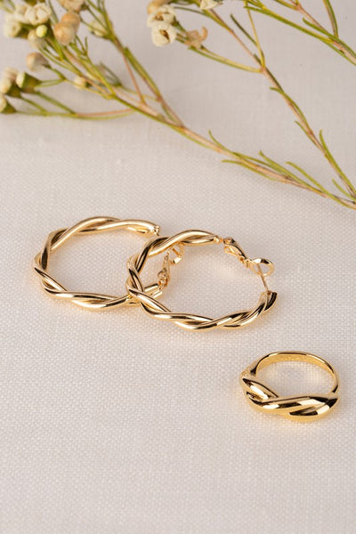 Ripple Ring and Earring Set