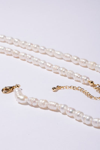 Small Sized Pearl Bracelet Necklace Set