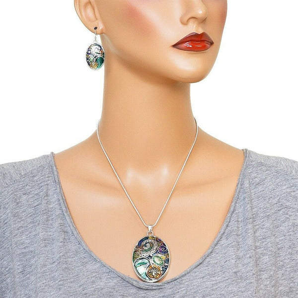 Abalone Shell Pendant Earrings Necklace Swirl Sea Turtle Starfish Sand Dollar - PalmTreeSky