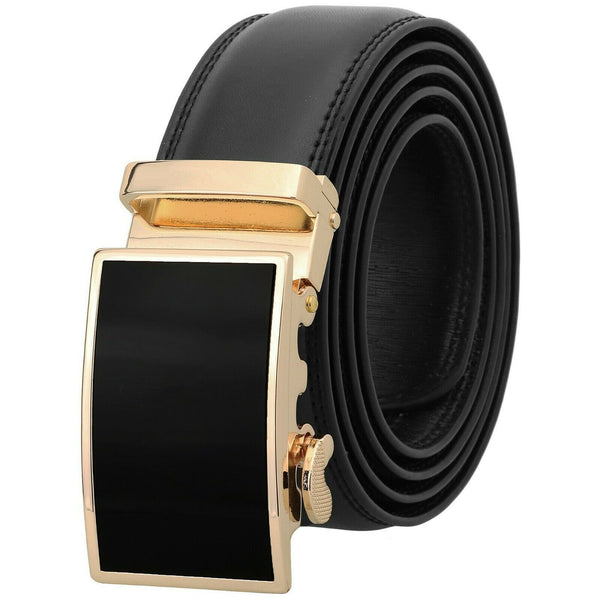 Ratchet Belt Genuine Leather Mens Men 19 STYLES No Hole Trim to Fit Buckle Dress - PalmTreeSky