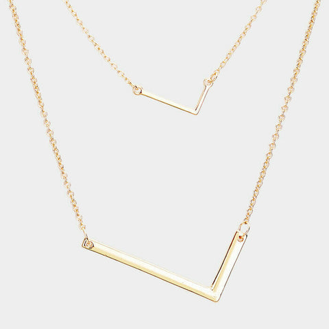 Initial Necklace Small Large Side Letter L Layered Monogram 2 Necklaces GOLD - PalmTreeSky