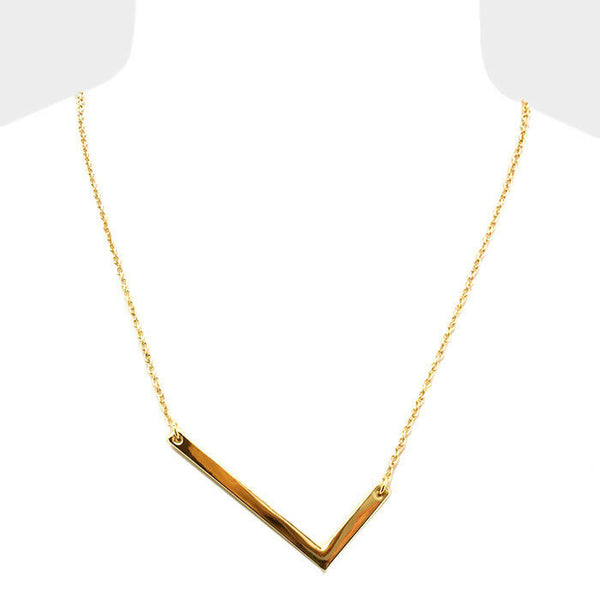 Initial Necklace Side Letter L Thin Large Monogram 1.75" Personalized Name GOLD - PalmTreeSky