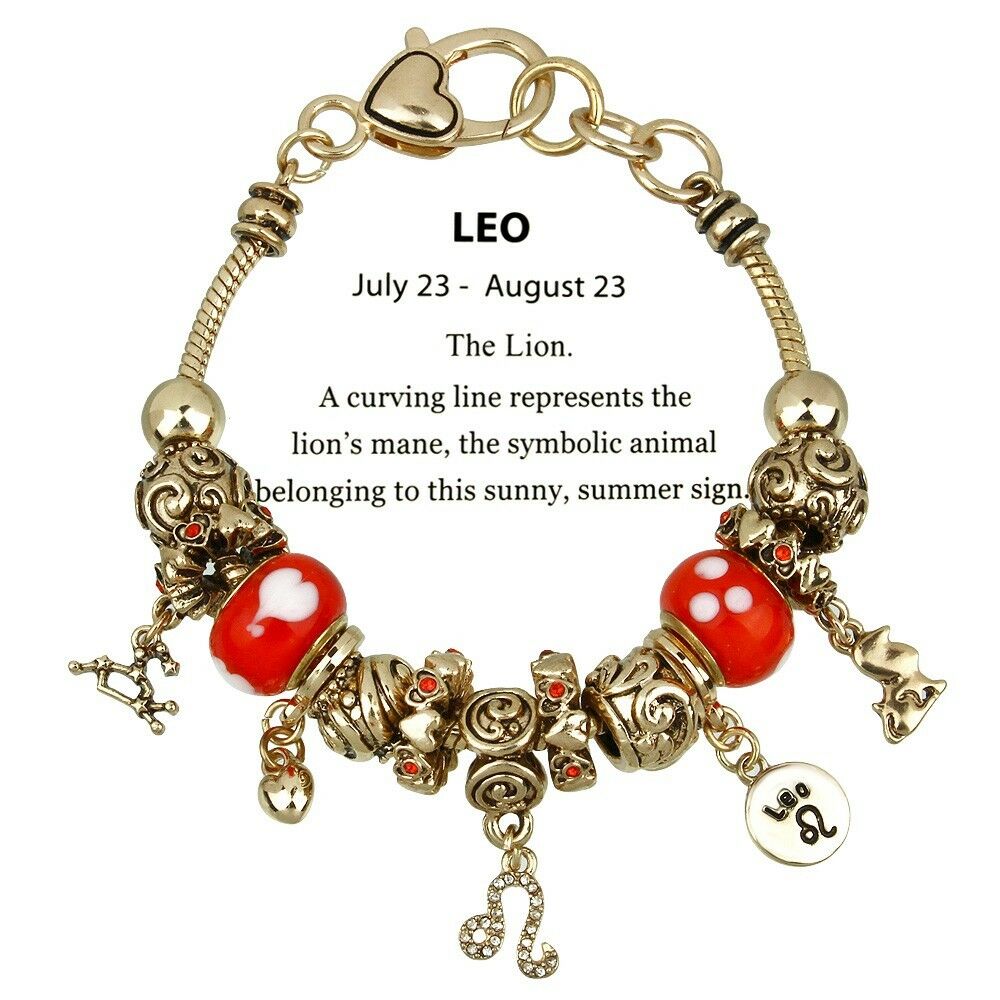 Celestial Bracelet Birthstone Birthday Gift LEO Gold July August Zodiac Sign - PalmTreeSky