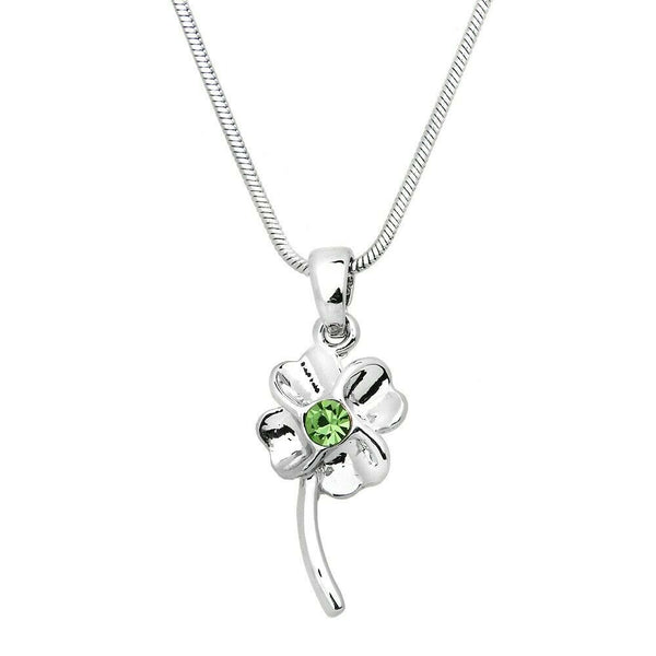 Clover Necklace Metal Four Leaf Shamrock Luck Irish Pendant St Patricks SIL PD - PalmTreeSky