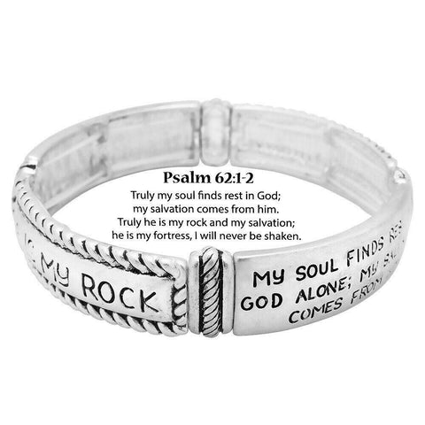 Psalm 62:12 Bracelet Truly my Soul Finds Rest in God My Salvation Religious SLVR - PalmTreeSky