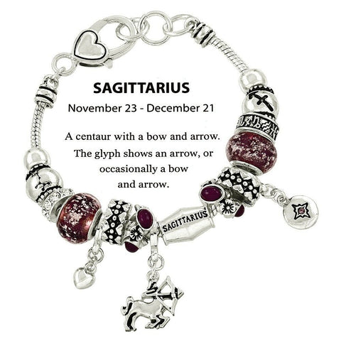 Horoscope Birthstone Bracelet Birthday Gift Sagittarus SILVER November December - PalmTreeSky