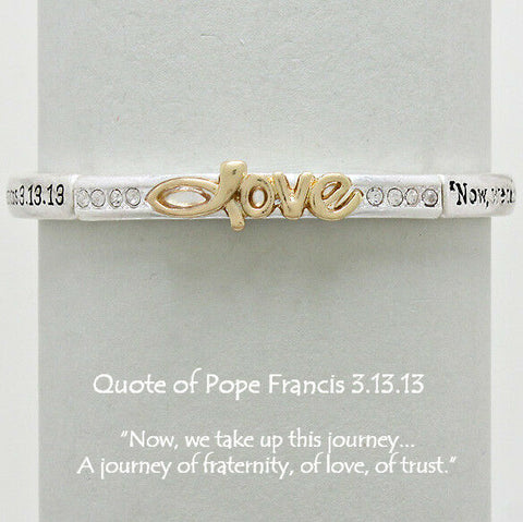 Francis 13:13 Bracelet Stretch Bangle Journey Love Trust SL GD Religious Jewelry - PalmTreeSky