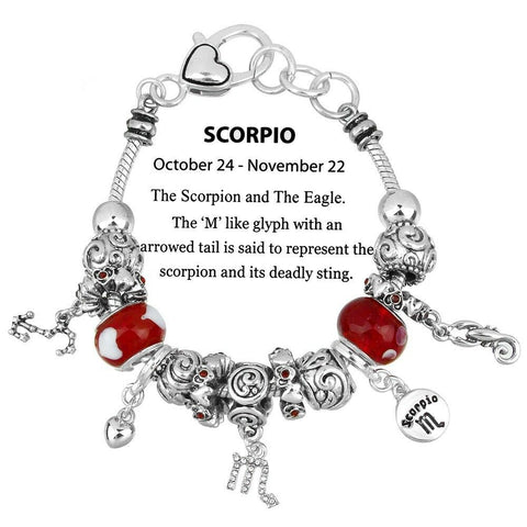 Celestial Bracelet Birthstone Birthday Gift Scorpio Silver October NovemberSign - PalmTreeSky