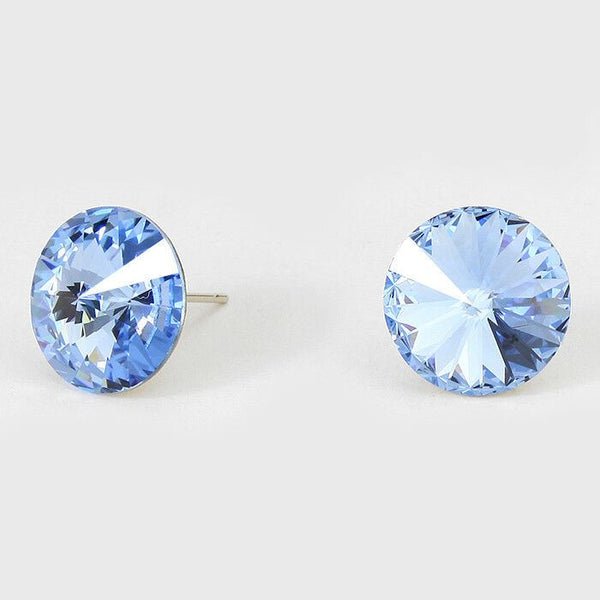 Crystal Earrings Stud 10mm Small Studs Post PICK COLOR Simple Evening Jewelry - PalmTreeSky