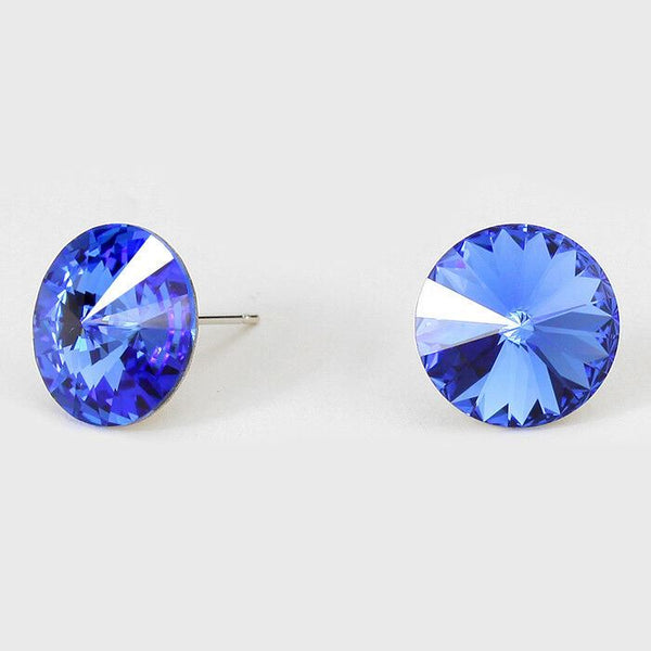 Crystal Earrings Stud 10mm Small Studs Post PICK COLOR Simple Evening Jewelry - PalmTreeSky