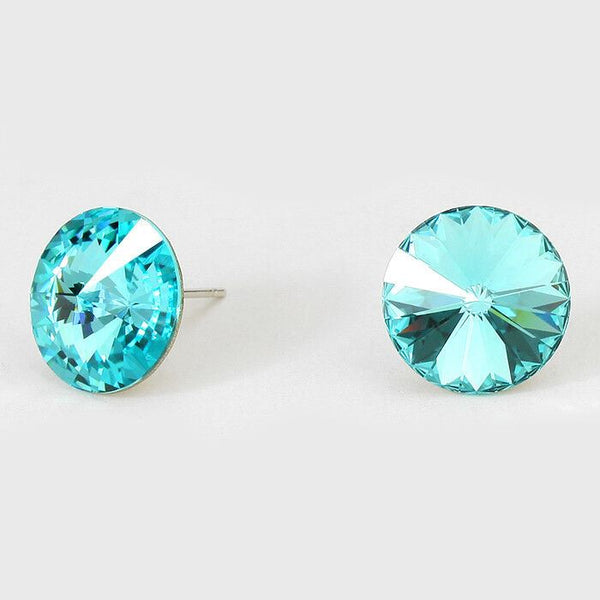 Crystal Earrings Stud 10mm Small Studs Post PICK COLOR Simple Evening Jewelry - PalmTreeSky