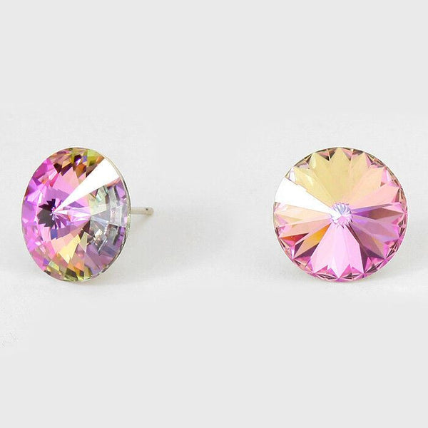 Crystal Earrings Stud 10mm Small Studs Post PICK COLOR Simple Evening Jewelry - PalmTreeSky