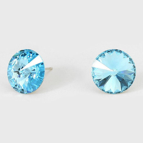 Crystal Earrings Stud 10mm Small Studs Post PICK COLOR Simple Evening Jewelry - PalmTreeSky