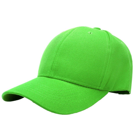 Baseball Cap Solid Plain Basic Adjustable Fitted Strap Back Unisex Hats LT GREEN - PalmTreeSky