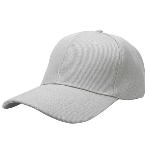 Baseball Cap Solid Plain Basic Adjustable Fitted Strap Back Unisex Hats LT GRAY - PalmTreeSky