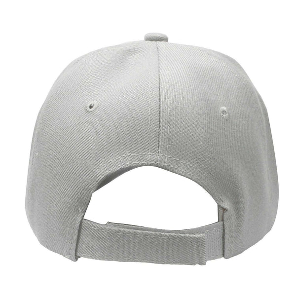 Baseball Cap Solid Plain Basic Adjustable Fitted Strap Back Unisex Hats LT GRAY - PalmTreeSky