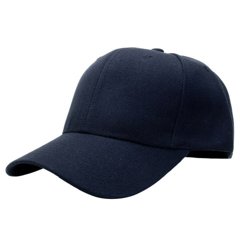 Baseball Cap Solid Plain Basic Adjustable Fitted Strap Back Unisex Hats D BLUE - PalmTreeSky