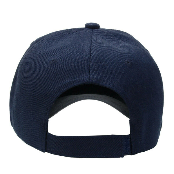 Baseball Cap Solid Plain Basic Adjustable Fitted Strap Back Unisex Hats D BLUE - PalmTreeSky