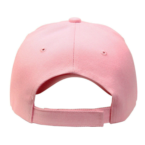 Baseball Cap Solid Plain Basic Adjustable Fitted Strap Back Unisex Hats PINK - PalmTreeSky