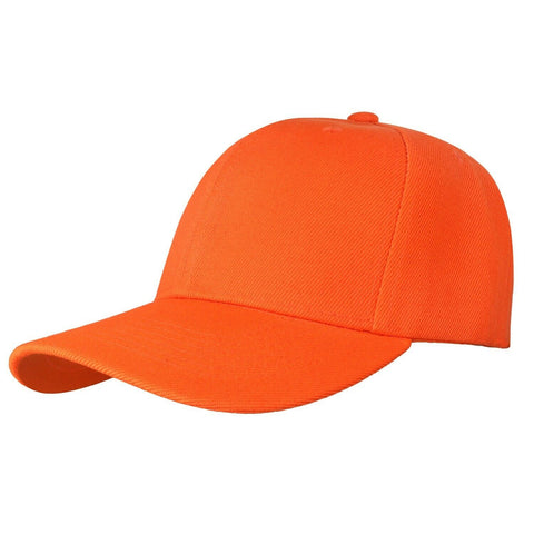 Baseball Cap Solid Plain Basic Adjustable Fitted Strap Back Unisex Hats ORANGE - PalmTreeSky