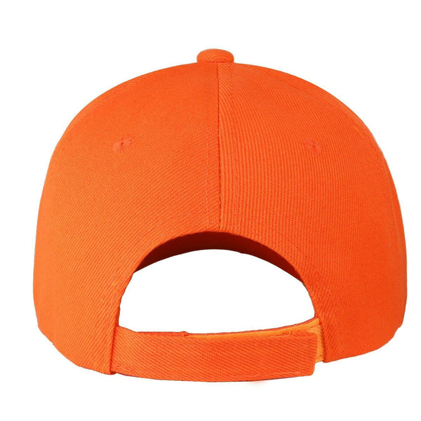 Baseball Cap Solid Plain Basic Adjustable Fitted Strap Back Unisex Hats ORANGE - PalmTreeSky