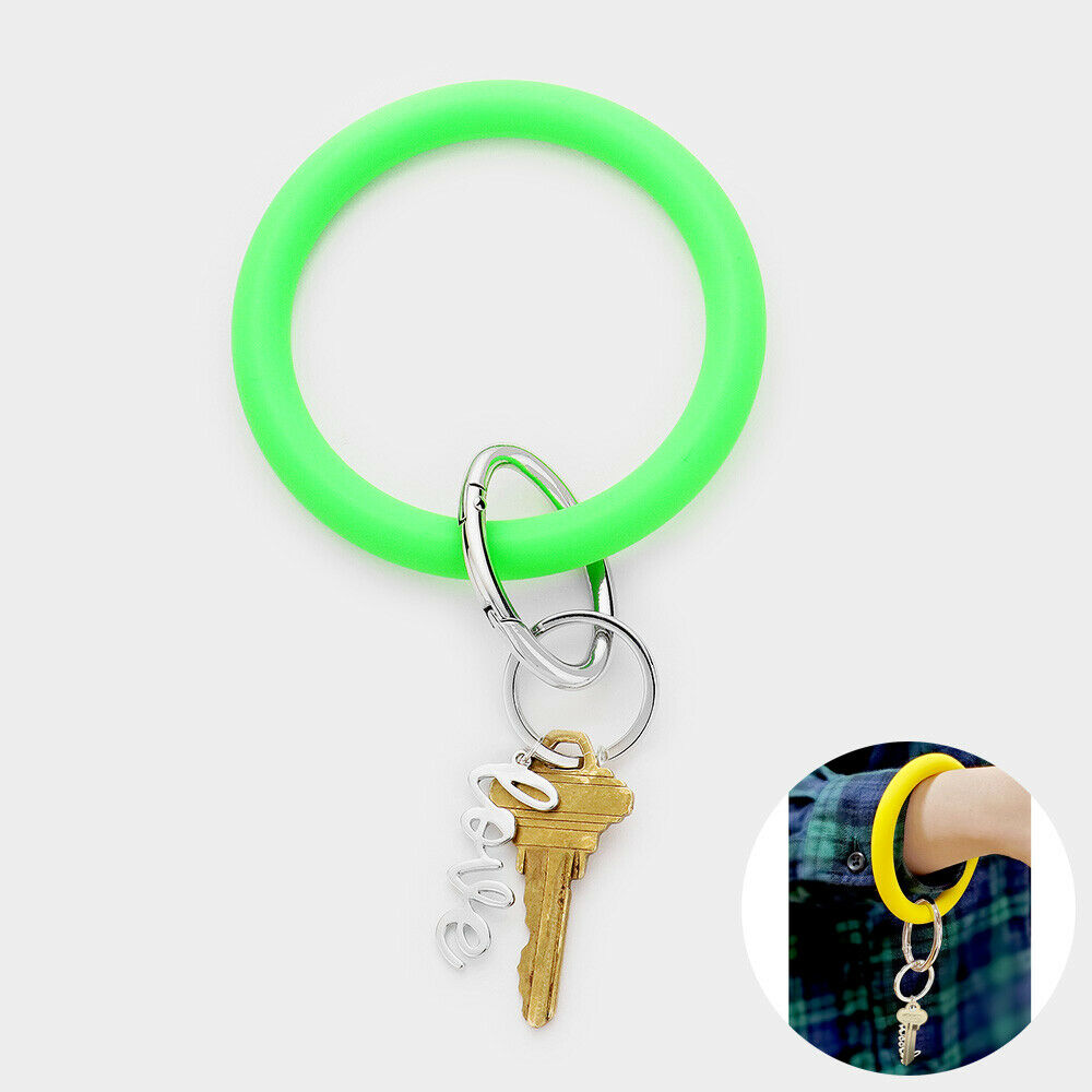 Bracelet Keychain Key Chain Silicon Tube Key Ring Jewelry LOVE GREEN Car Holder - PalmTreeSky