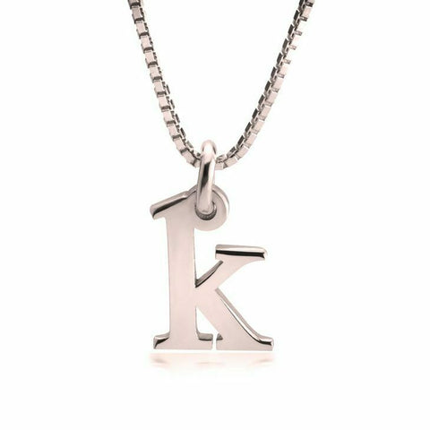 Small Initial Necklace all Letters Lower Case .4" Charm Monogram STERLING ROSE - PalmTreeSky